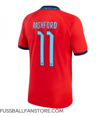 England Marcus Rashford #11 Replik Auswärtstrikot WM 2022 Kurzarm
